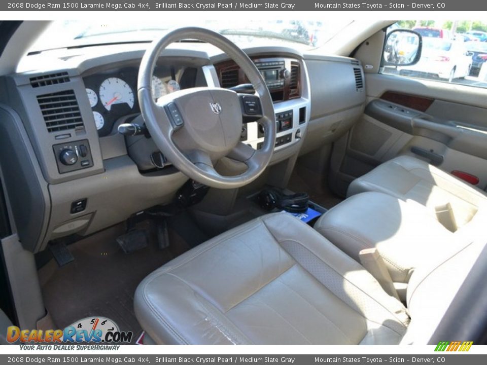 2008 Dodge Ram 1500 Laramie Mega Cab 4x4 Brilliant Black Crystal Pearl / Medium Slate Gray Photo #5