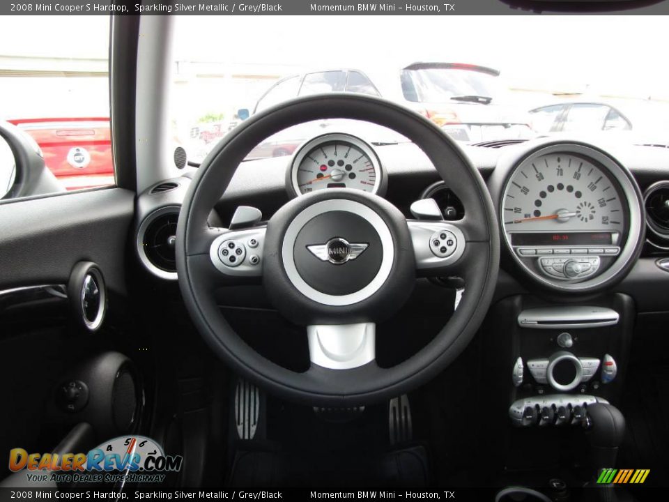 2008 Mini Cooper S Hardtop Sparkling Silver Metallic / Grey/Black Photo #28