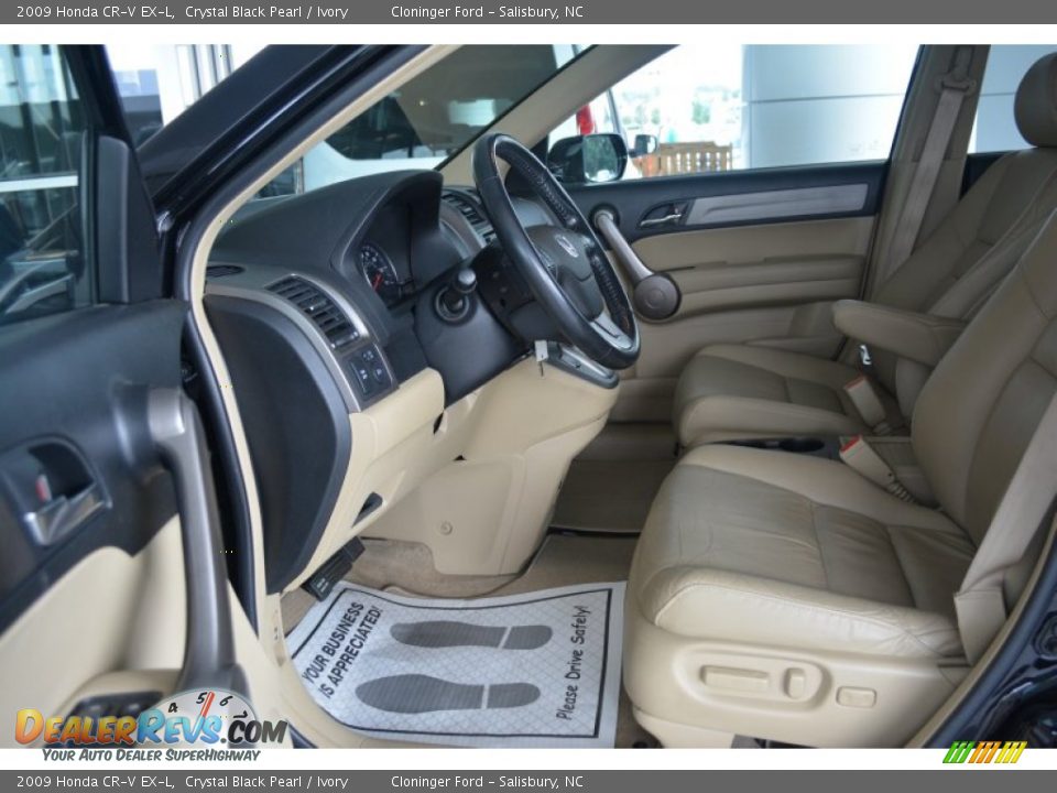 2009 Honda CR-V EX-L Crystal Black Pearl / Ivory Photo #9