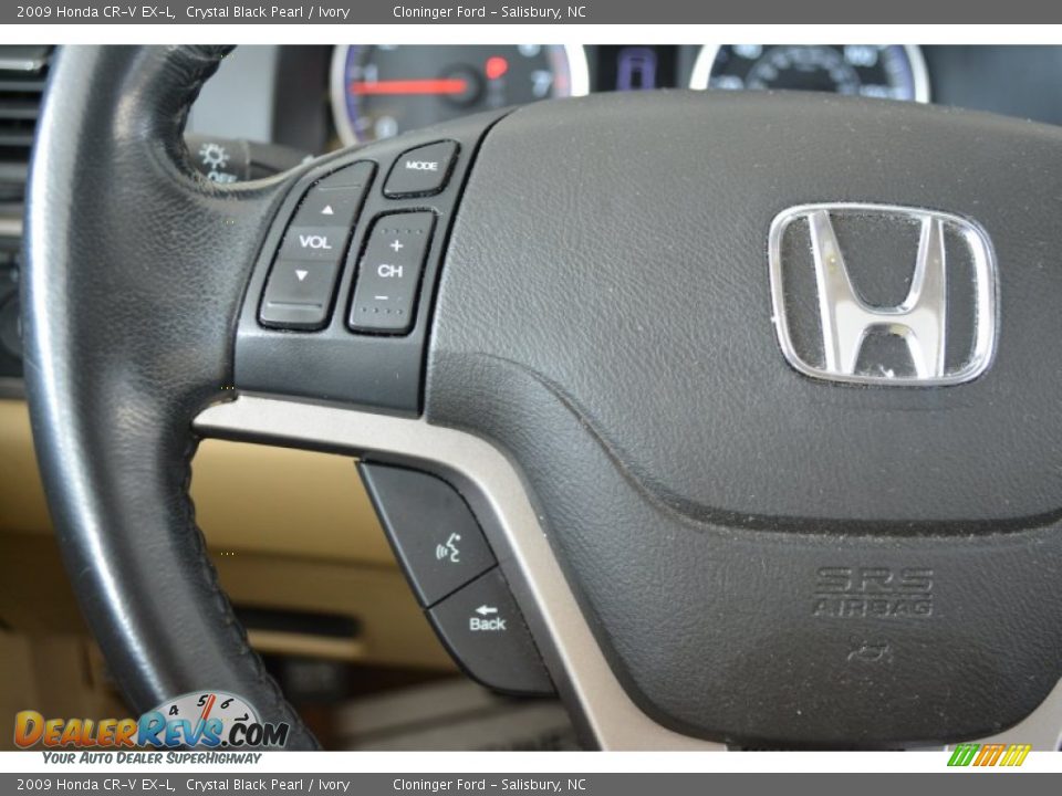 2009 Honda CR-V EX-L Crystal Black Pearl / Ivory Photo #28