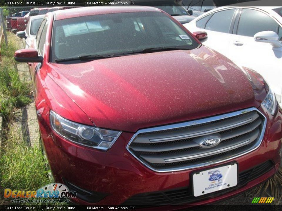 2014 Ford Taurus SEL Ruby Red / Dune Photo #1