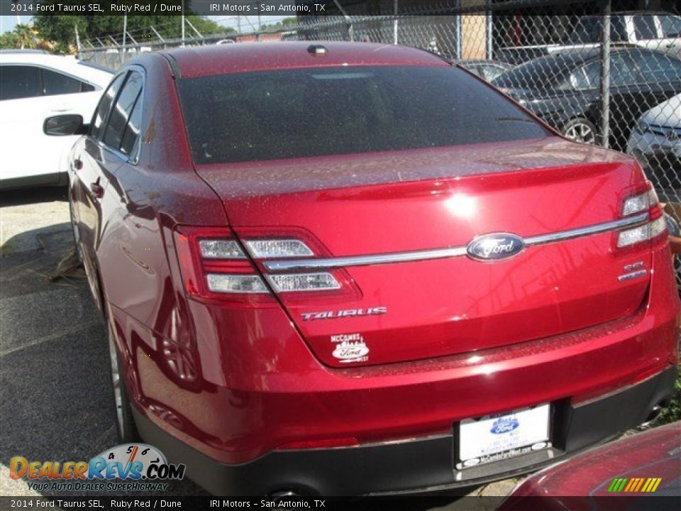 2014 Ford Taurus SEL Ruby Red / Dune Photo #4