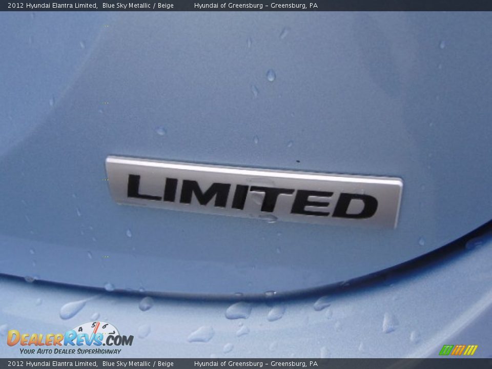 2012 Hyundai Elantra Limited Blue Sky Metallic / Beige Photo #8