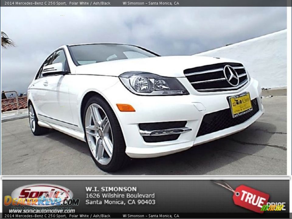 2014 Mercedes-Benz C 250 Sport Polar White / Ash/Black Photo #1