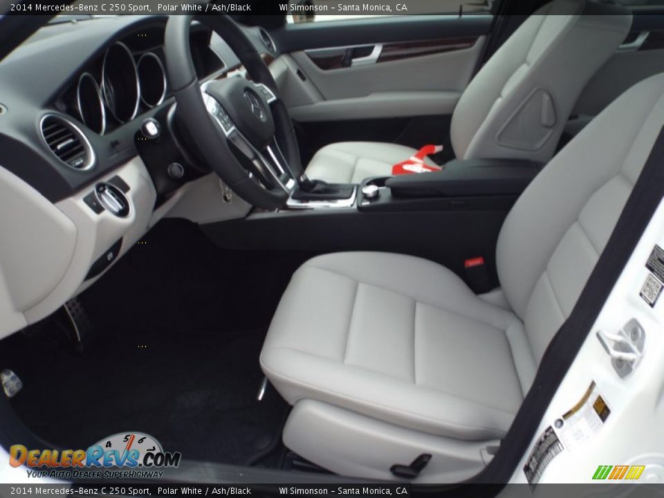 2014 Mercedes-Benz C 250 Sport Polar White / Ash/Black Photo #7