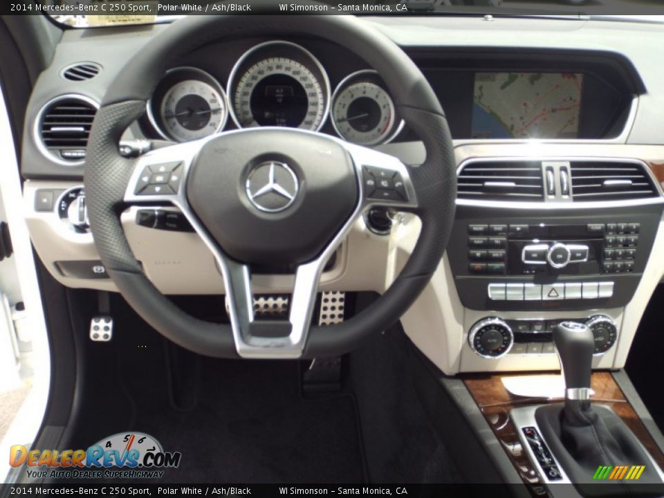 2014 Mercedes-Benz C 250 Sport Polar White / Ash/Black Photo #9