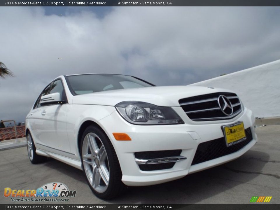 2014 Mercedes-Benz C 250 Sport Polar White / Ash/Black Photo #11