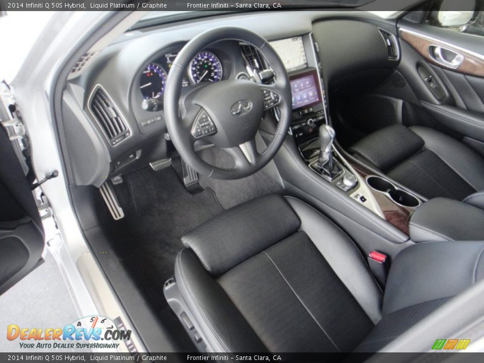 Graphite Interior - 2014 Infiniti Q 50S Hybrid Photo #16