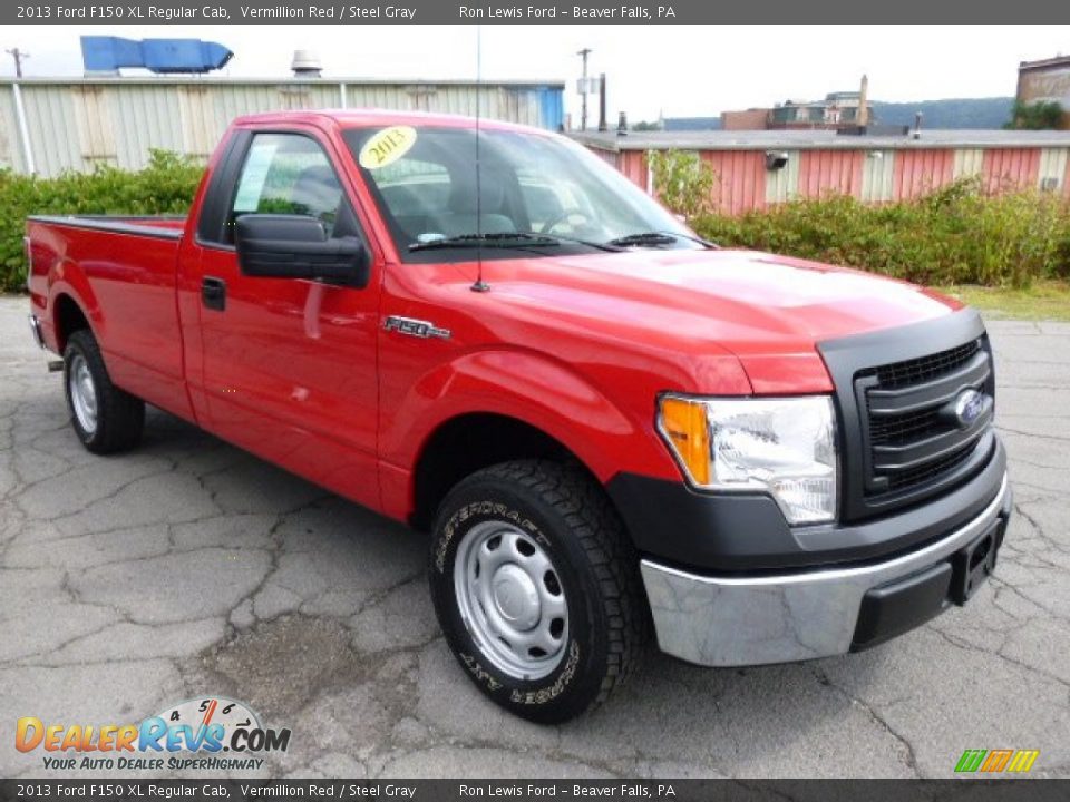 2013 Ford F150 XL Regular Cab Vermillion Red / Steel Gray Photo #2