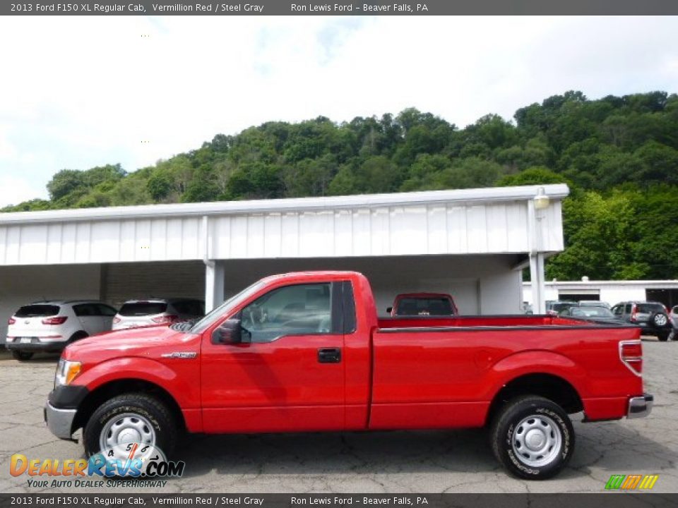 2013 Ford F150 XL Regular Cab Vermillion Red / Steel Gray Photo #5