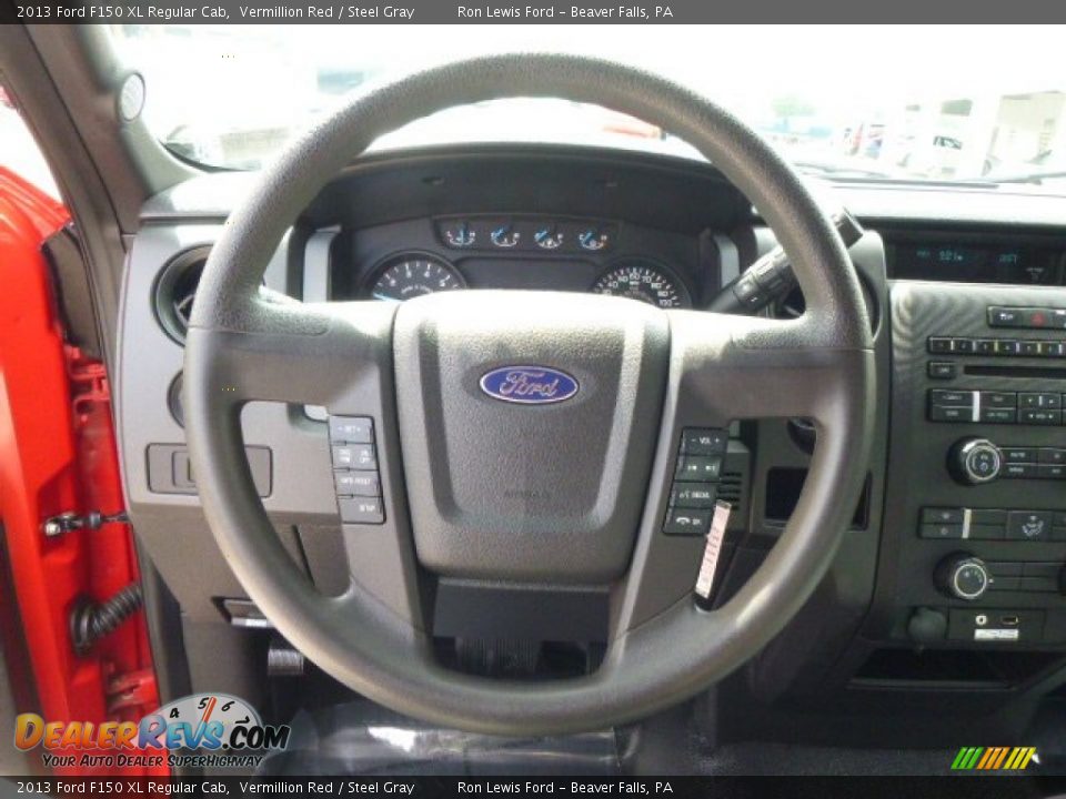 2013 Ford F150 XL Regular Cab Vermillion Red / Steel Gray Photo #18