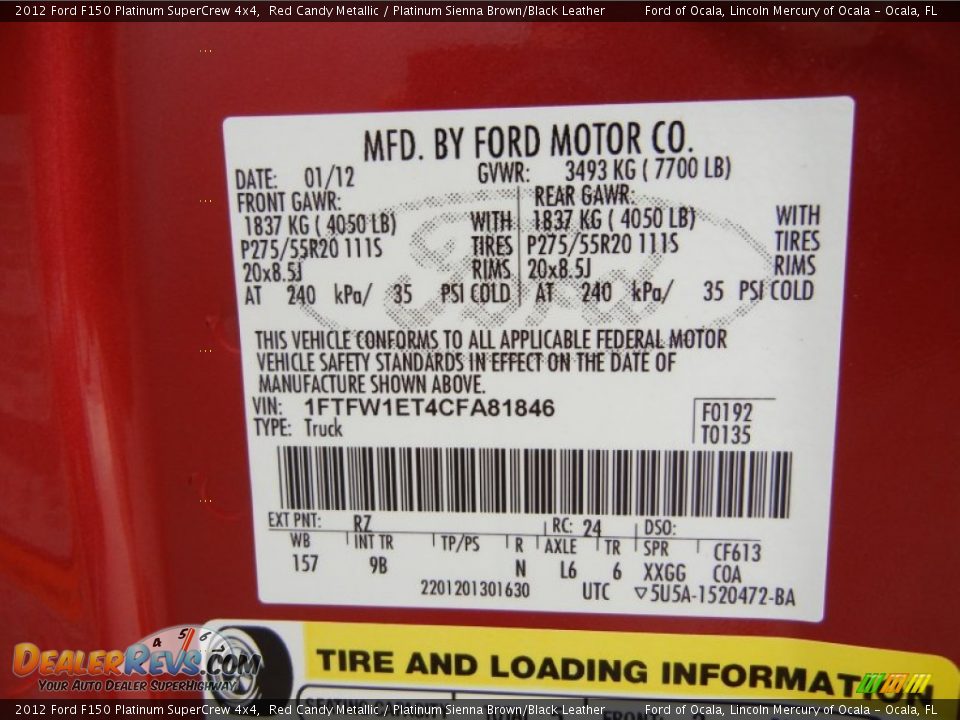 2012 Ford F150 Platinum SuperCrew 4x4 Red Candy Metallic / Platinum Sienna Brown/Black Leather Photo #28