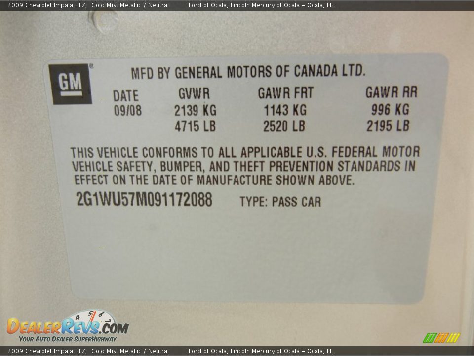2009 Chevrolet Impala LTZ Gold Mist Metallic / Neutral Photo #26