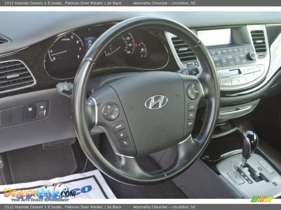 2012 Hyundai Genesis 3.8 Sedan Platinum Silver Metallic / Jet Black Photo #25