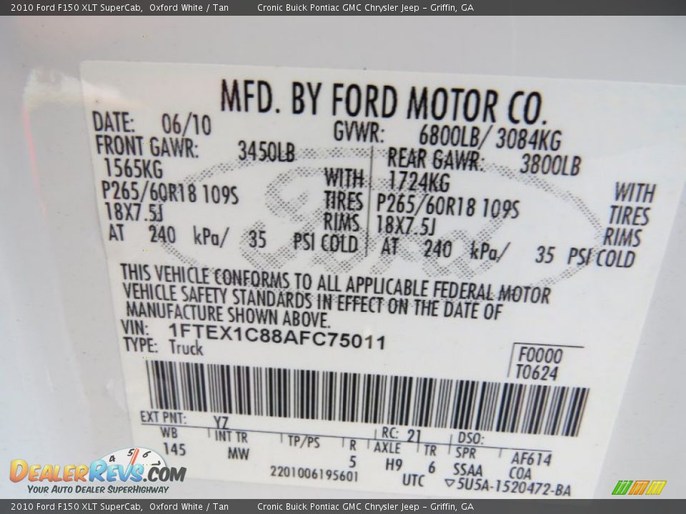 2010 Ford F150 XLT SuperCab Oxford White / Tan Photo #25