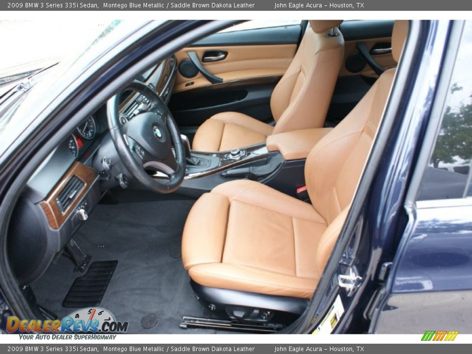 2009 BMW 3 Series 335i Sedan Montego Blue Metallic / Saddle Brown Dakota Leather Photo #12