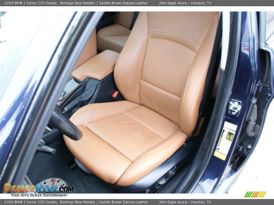 2009 BMW 3 Series 335i Sedan Montego Blue Metallic / Saddle Brown Dakota Leather Photo #13