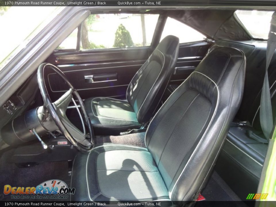 Black Interior - 1970 Plymouth Road Runner Coupe Photo #6
