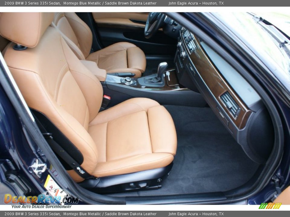 2009 BMW 3 Series 335i Sedan Montego Blue Metallic / Saddle Brown Dakota Leather Photo #21