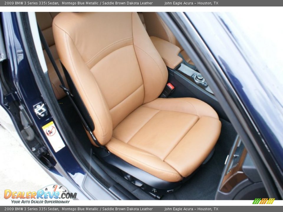2009 BMW 3 Series 335i Sedan Montego Blue Metallic / Saddle Brown Dakota Leather Photo #22