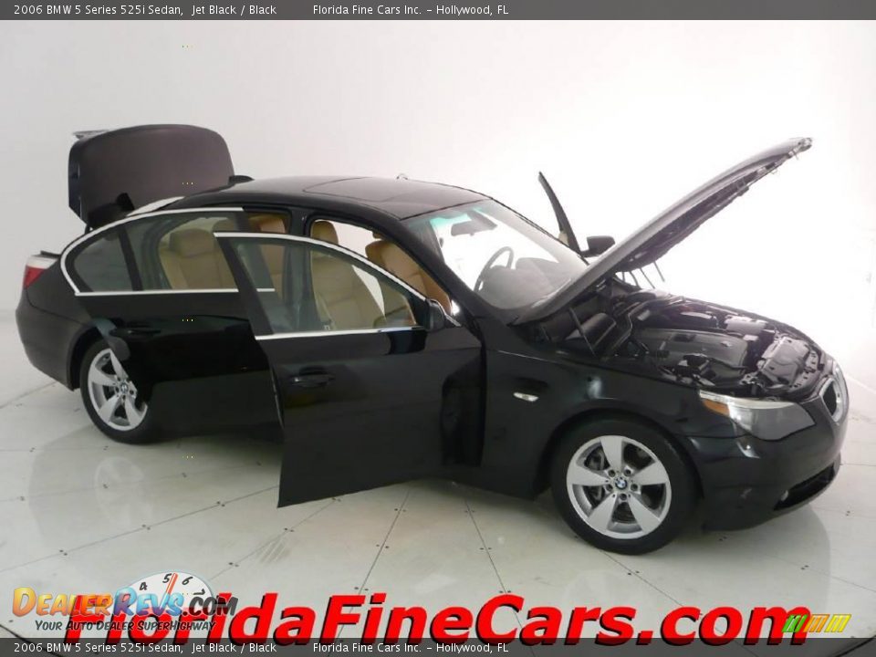2006 BMW 5 Series 525i Sedan Jet Black / Black Photo #7