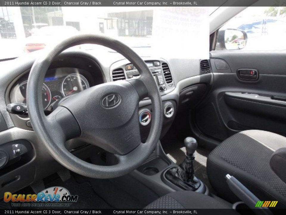 2011 Hyundai Accent GS 3 Door Charcoal Gray / Black Photo #6