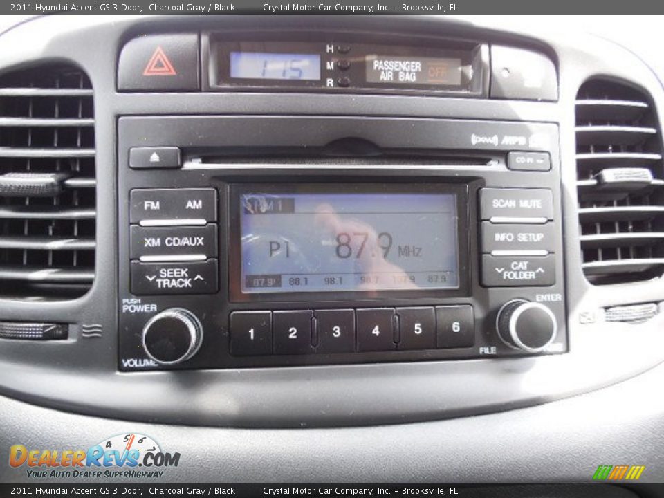 2011 Hyundai Accent GS 3 Door Charcoal Gray / Black Photo #20