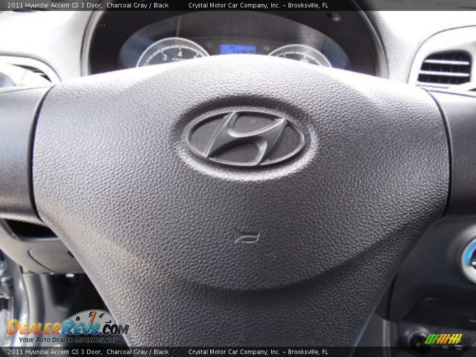 2011 Hyundai Accent GS 3 Door Charcoal Gray / Black Photo #23