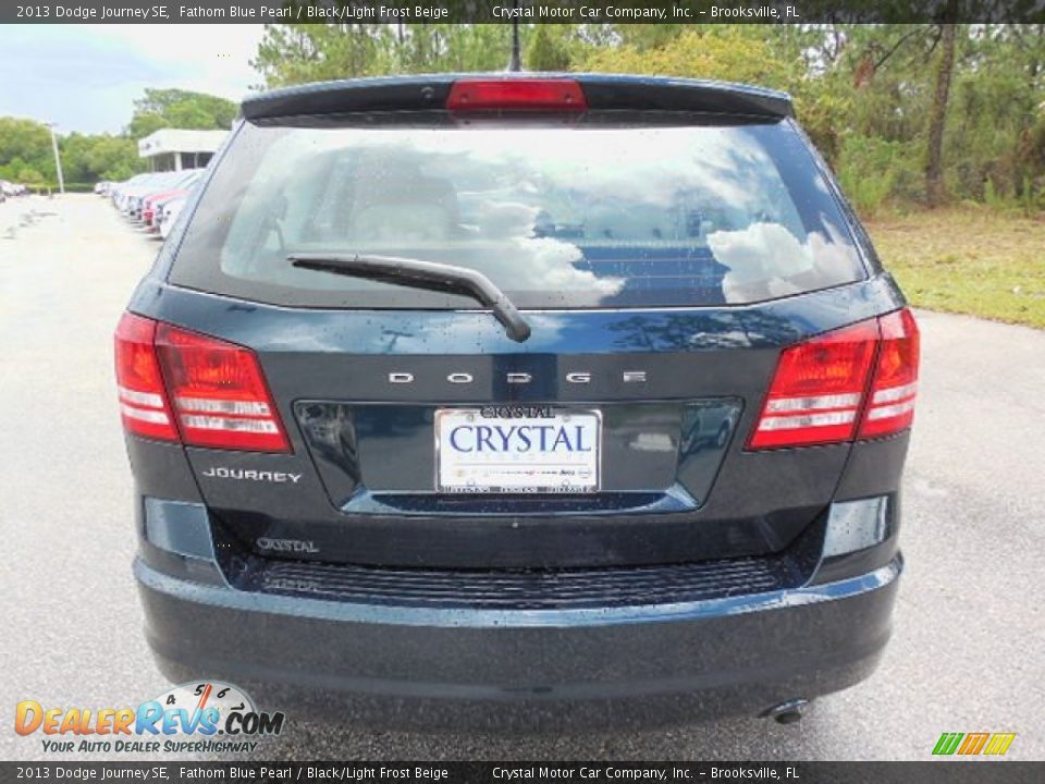 2013 Dodge Journey SE Fathom Blue Pearl / Black/Light Frost Beige Photo #8