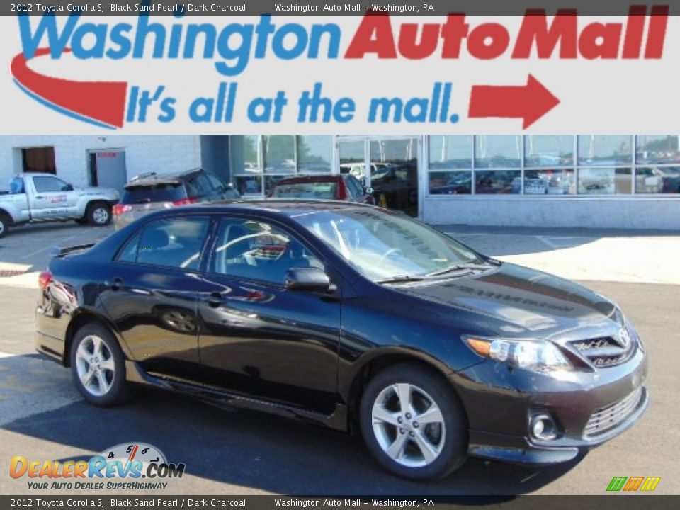 2012 Toyota Corolla S Black Sand Pearl / Dark Charcoal Photo #1