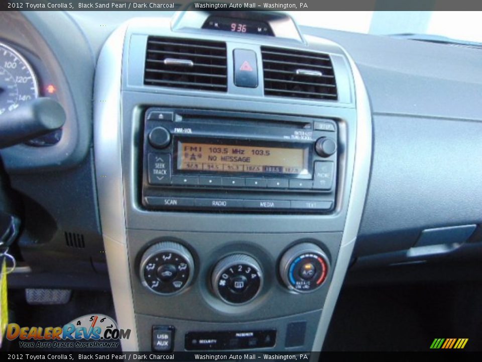 2012 Toyota Corolla S Black Sand Pearl / Dark Charcoal Photo #15