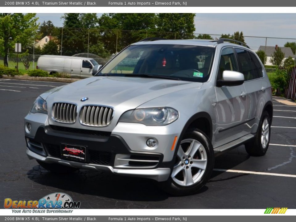 2008 BMW X5 4.8i Titanium Silver Metallic / Black Photo #1