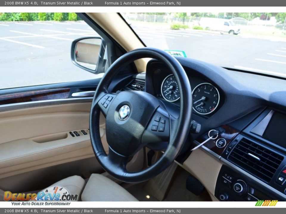 2008 BMW X5 4.8i Titanium Silver Metallic / Black Photo #19