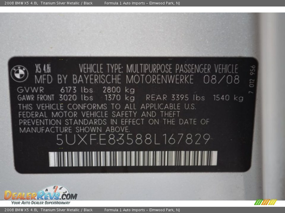 2008 BMW X5 4.8i Titanium Silver Metallic / Black Photo #34
