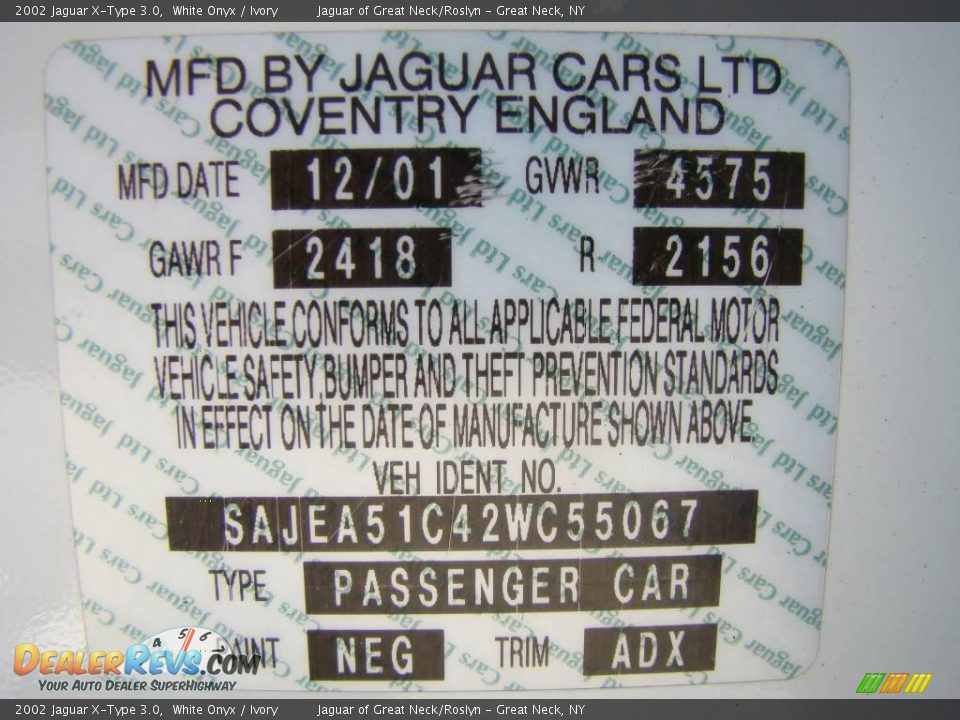 2002 Jaguar X-Type 3.0 White Onyx / Ivory Photo #30