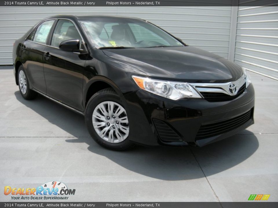 2014 Toyota Camry LE Attitude Black Metallic / Ivory Photo #2