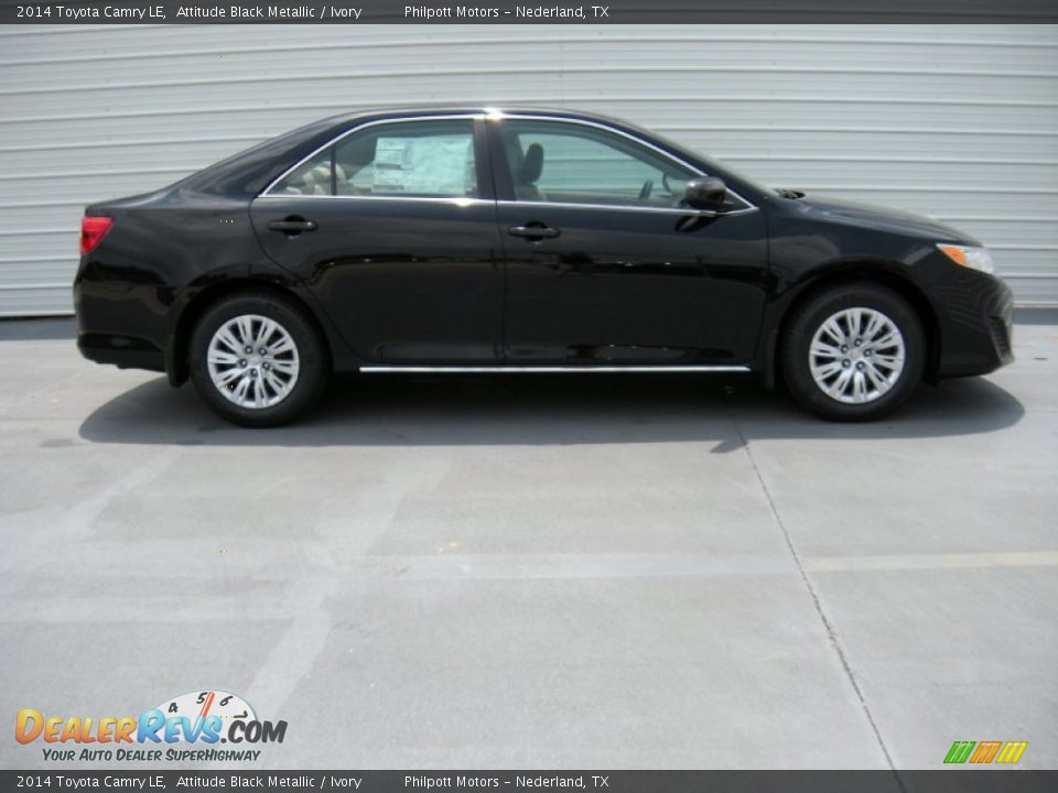 2014 Toyota Camry LE Attitude Black Metallic / Ivory Photo #3
