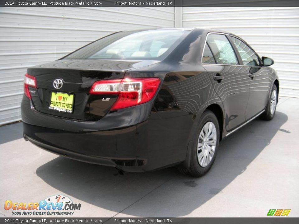 2014 Toyota Camry LE Attitude Black Metallic / Ivory Photo #4