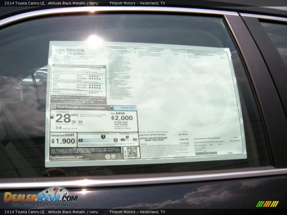 2014 Toyota Camry LE Attitude Black Metallic / Ivory Photo #30