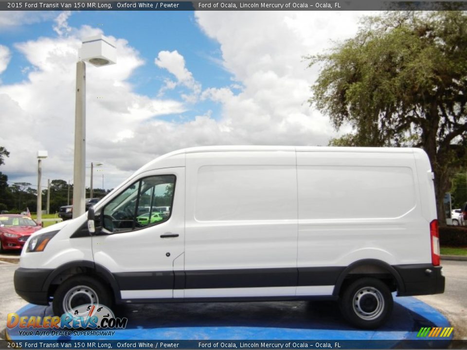 2015 Ford Transit Van 150 MR Long Oxford White / Pewter Photo #2