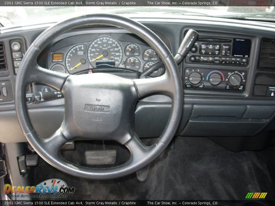 2001 GMC Sierra 1500 SLE Extended Cab 4x4 Storm Gray Metallic / Graphite Photo #2