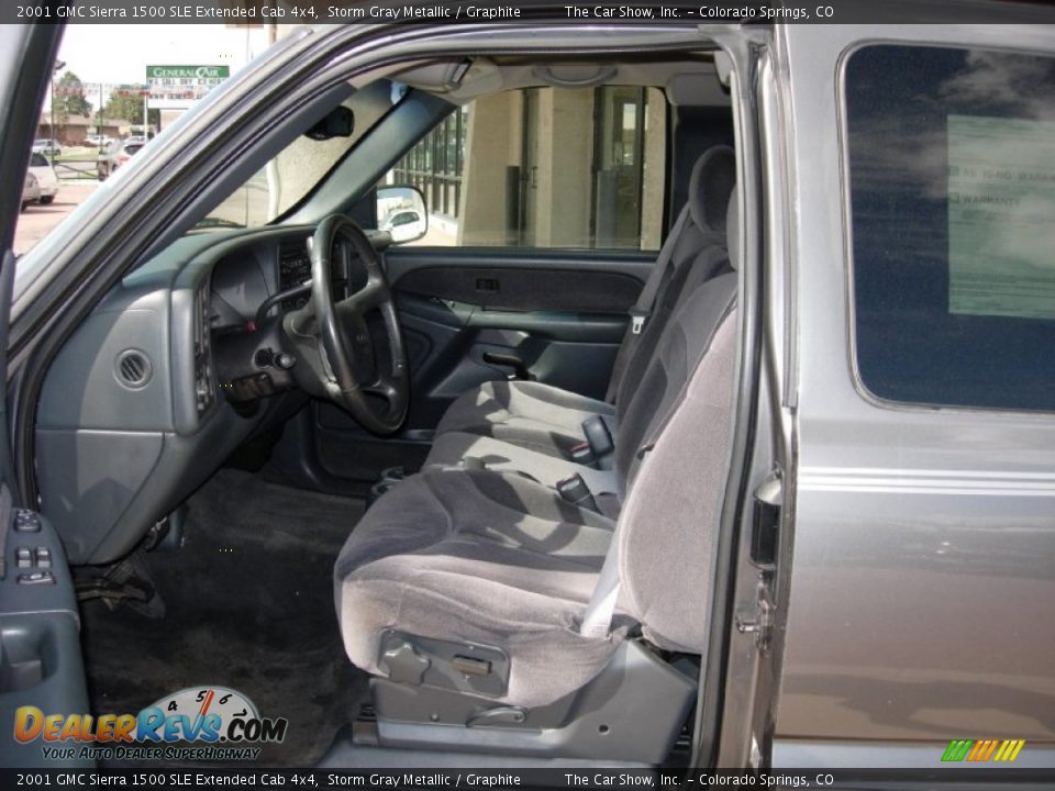 2001 GMC Sierra 1500 SLE Extended Cab 4x4 Storm Gray Metallic / Graphite Photo #4