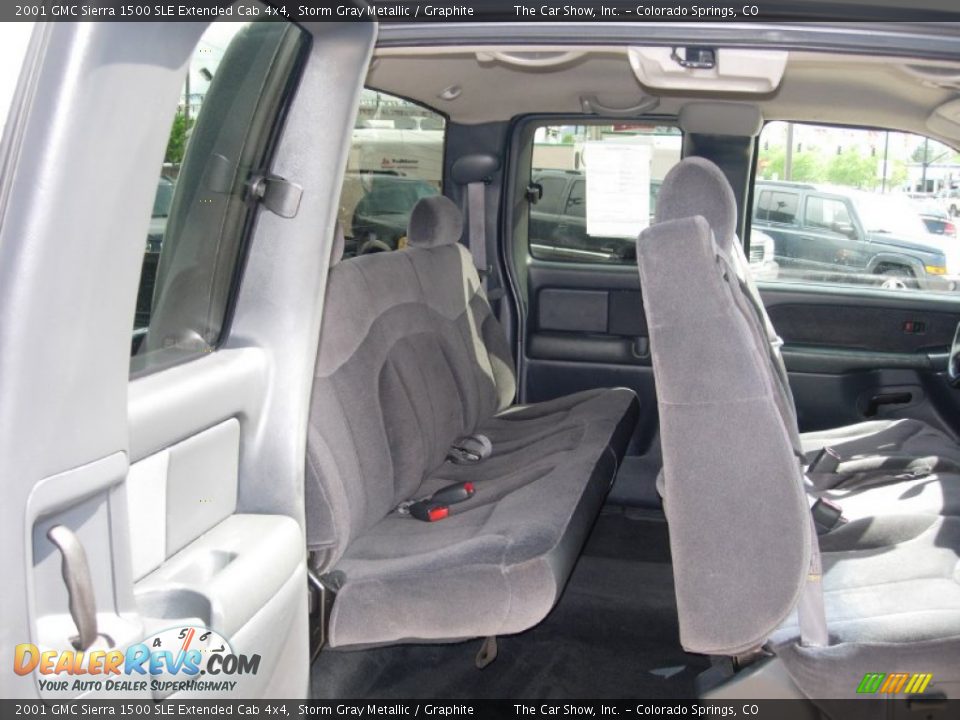 2001 GMC Sierra 1500 SLE Extended Cab 4x4 Storm Gray Metallic / Graphite Photo #6