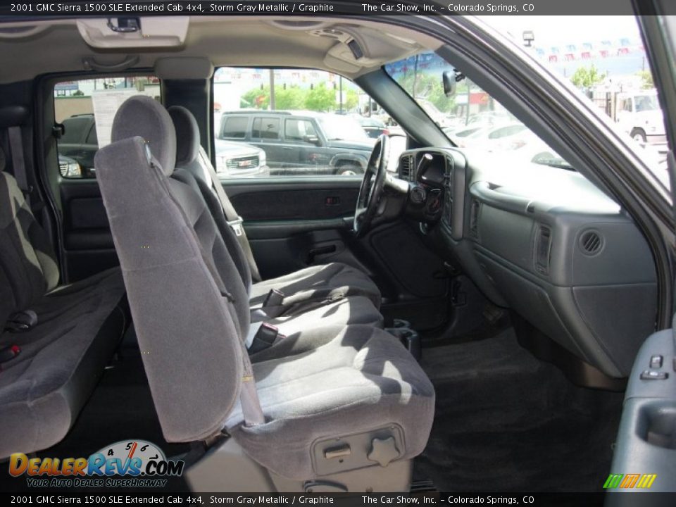 2001 GMC Sierra 1500 SLE Extended Cab 4x4 Storm Gray Metallic / Graphite Photo #7