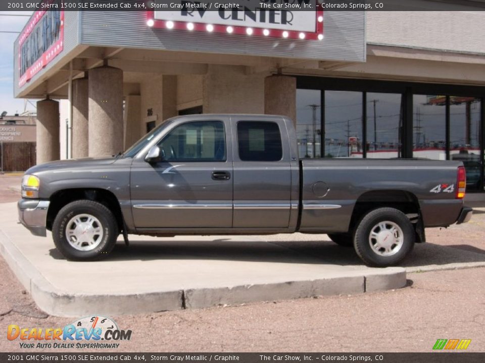 2001 GMC Sierra 1500 SLE Extended Cab 4x4 Storm Gray Metallic / Graphite Photo #8