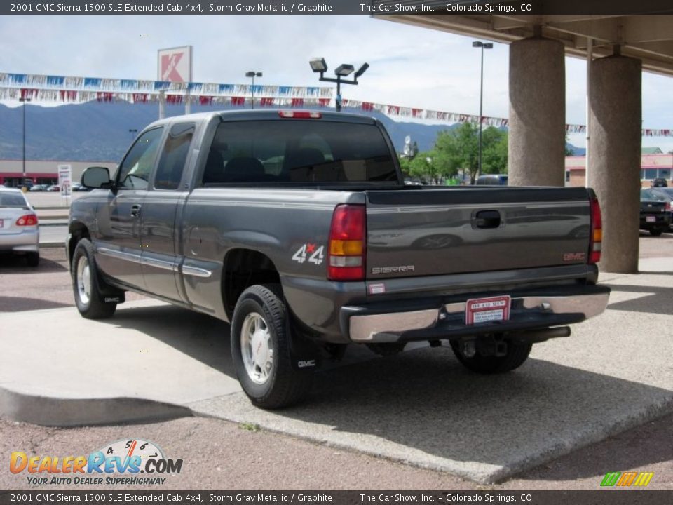 2001 GMC Sierra 1500 SLE Extended Cab 4x4 Storm Gray Metallic / Graphite Photo #9