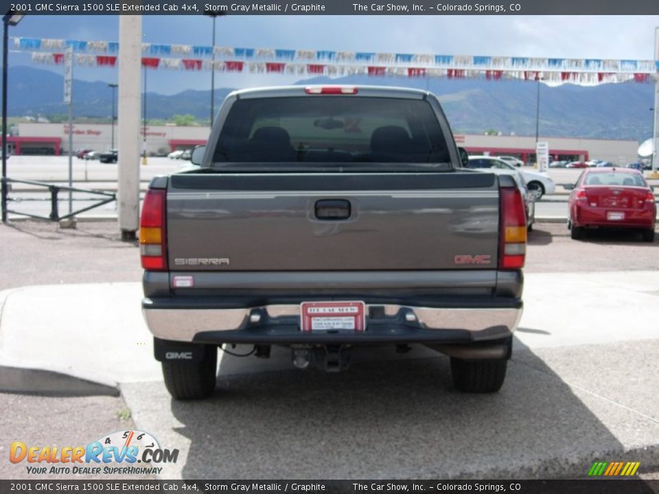2001 GMC Sierra 1500 SLE Extended Cab 4x4 Storm Gray Metallic / Graphite Photo #10