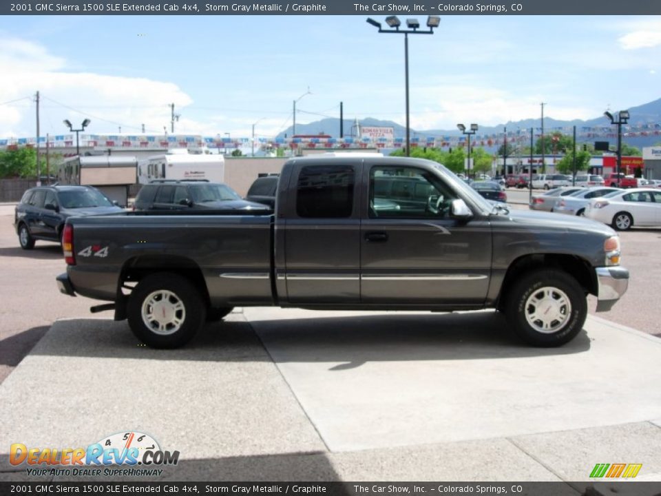 2001 GMC Sierra 1500 SLE Extended Cab 4x4 Storm Gray Metallic / Graphite Photo #13