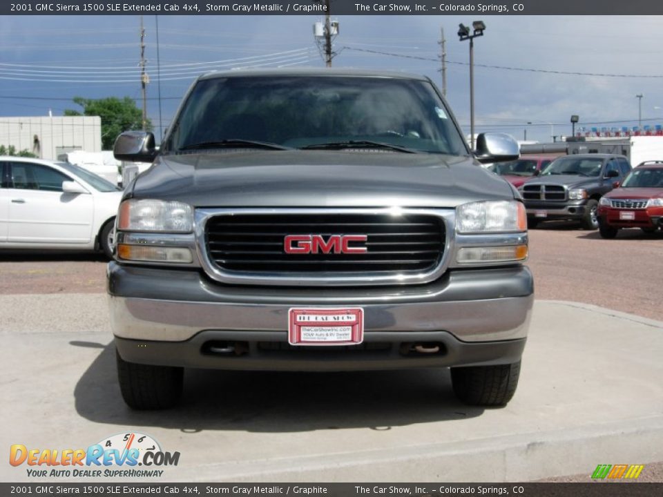 2001 GMC Sierra 1500 SLE Extended Cab 4x4 Storm Gray Metallic / Graphite Photo #15