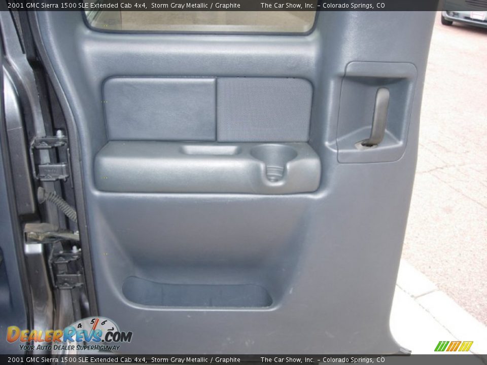 2001 GMC Sierra 1500 SLE Extended Cab 4x4 Storm Gray Metallic / Graphite Photo #19